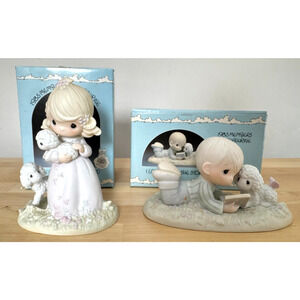 Precious Moments 1985 Members Only Figurines Lot of 2 The Lord Is My Shepherd